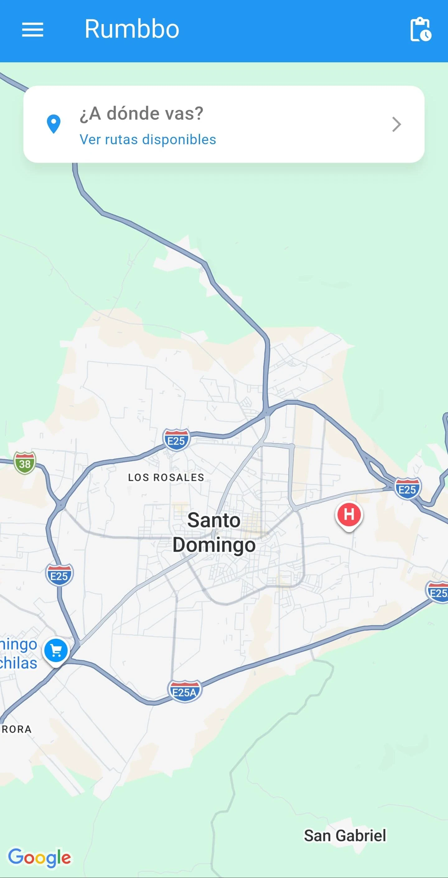 Rumbbo app - interfaz de reserva de viajes