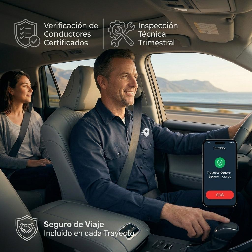 Proceso de verificación de conductores y vehículos de Rumbbo